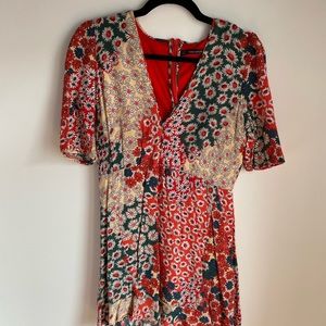 Zara Size L Colorful Flower Dress